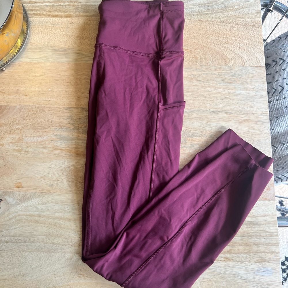 Lululemon maroon pocket leggings
